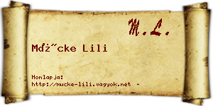 Mücke Lili névjegykártya